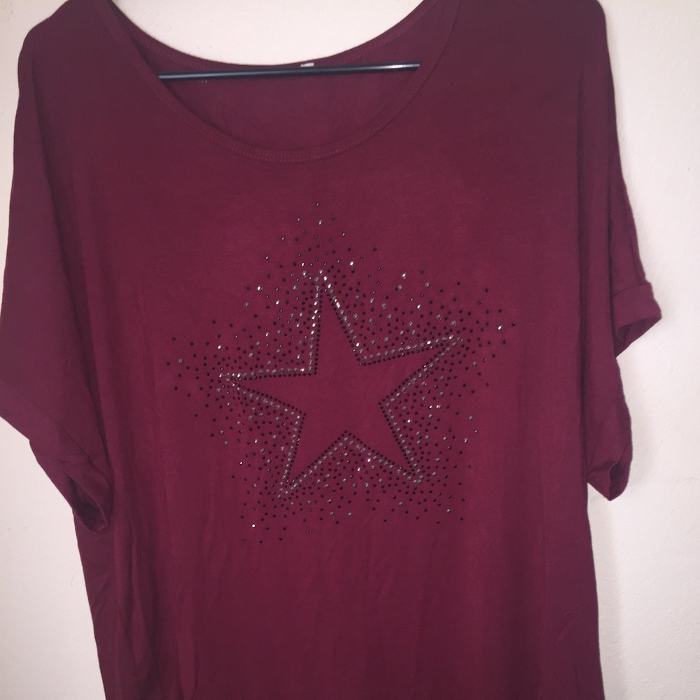Avenue Wine Color Sporty Top